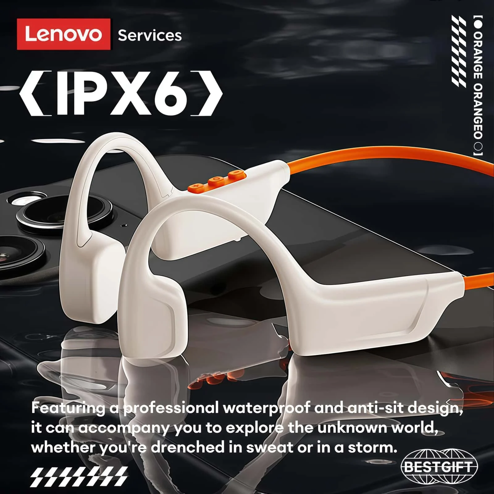 Lenovo S102 Earphones Bone Con - Bone Conduction Running Headphones recension och pris