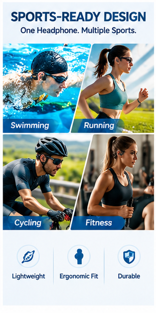 IP68 Waterproof Swimming Bone  - Bone Conduction Running Headphones recension och pris
